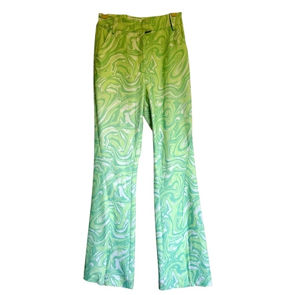 House Of Sunny Paradise Party Flare Leg Pants Green Size 2 - Picture 2 of 16